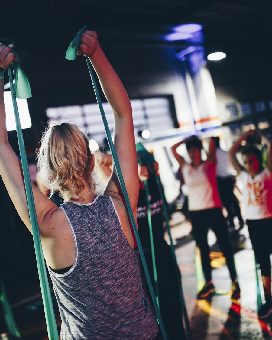 A group fitness session in progress
